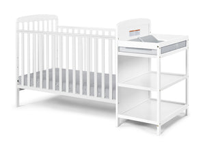 English Elm Ramsey Convertible Crib with Attached Changer Nursery Combo Grows Your Child White B02263653