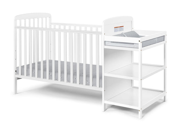 English Elm Ramsey Convertible Crib with Attached Changer Nursery Combo Grows Your Child White B02263653
