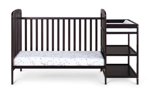 English Elm Ramsey Convertible Crib with Attached Changer Nursery Combo Grows Your Child Espresso B02263654