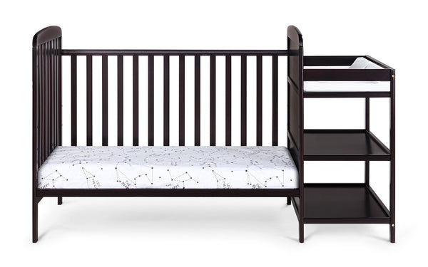 English Elm Ramsey Convertible Crib with Attached Changer Nursery Combo Grows Your Child Espresso B02263654