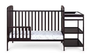 English Elm Ramsey Convertible Crib with Attached Changer Nursery Combo Grows Your Child Espresso B02263654