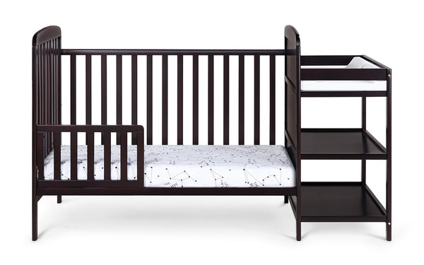 English Elm Ramsey Convertible Crib with Attached Changer Nursery Combo Grows Your Child Espresso B02263654