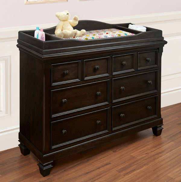 English Elm Glendale Nursery Changing Station Topper with Low Profile Earthy Charcoal Finish B02263738
