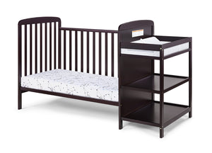 English Elm Ramsey Convertible Crib with Attached Changer Nursery Combo Grows Your Child Espresso B02263654