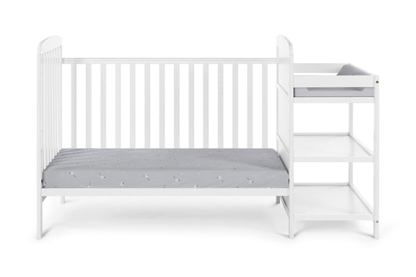 English Elm Ramsey Convertible Crib with Attached Changer Nursery Combo Grows Your Child White B02263653
