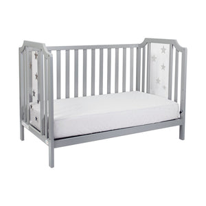 English Elm Celeste Convertible Crib with Star Etched Acrylic Panels for a Modern Nursery Light Gray B02263634