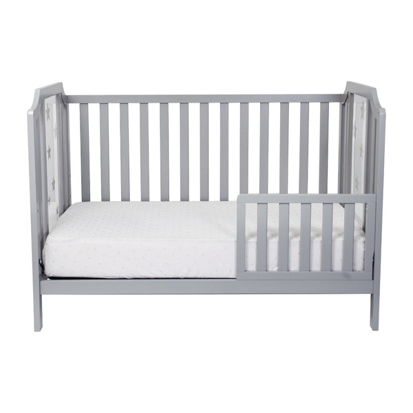 English Elm Celeste Convertible Crib with Star Etched Acrylic Panels for a Modern Nursery Light Gray B02263634