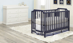 English Elm Celeste Convertible Crib with Star Etched Acrylic Panels for a Modern Nursery Navy Blue B02263635