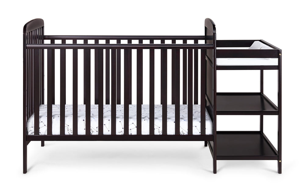 English Elm Ramsey Convertible Crib with Attached Changer Nursery Combo Grows Your Child Espresso B02263654