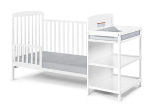 English Elm Ramsey Convertible Crib with Attached Changer Nursery Combo Grows Your Child White B02263653