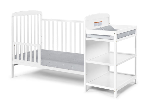 English Elm Ramsey Convertible Crib with Attached Changer Nursery Combo Grows Your Child White B02263653