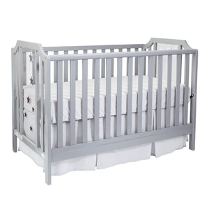 English Elm Celeste Convertible Crib with Star Etched Acrylic Panels for a Modern Nursery Light Gray B02263634