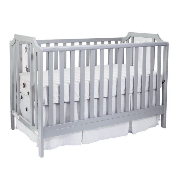 English Elm Celeste Convertible Crib with Star Etched Acrylic Panels for a Modern Nursery Light Gray B02263634