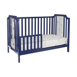 English Elm Celeste Convertible Crib with Star Etched Acrylic Panels for a Modern Nursery Navy Blue B02263635