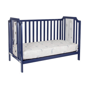 English Elm Celeste Convertible Crib with Star Etched Acrylic Panels for a Modern Nursery Navy Blue B02263635