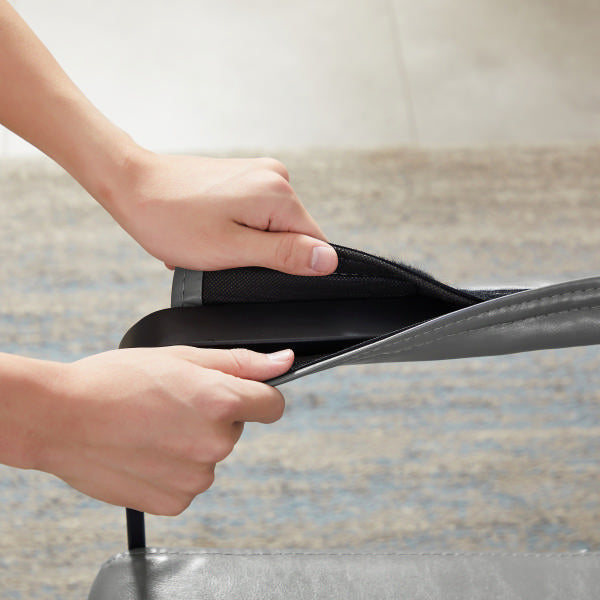 English Elm Lounge, stylish PVC leather accent armchair with extra-thick padded seat and back, metal frame, non-slip feet Gray W135958342