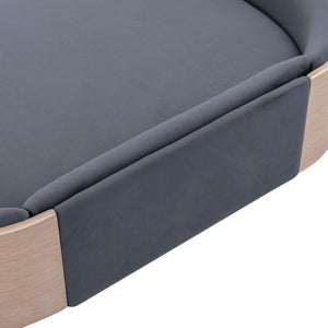 English Elm Scandinavian Mid-century Pet Sofa with Bentwood Back Solid Wood Legs Velvet Cushion W79460562