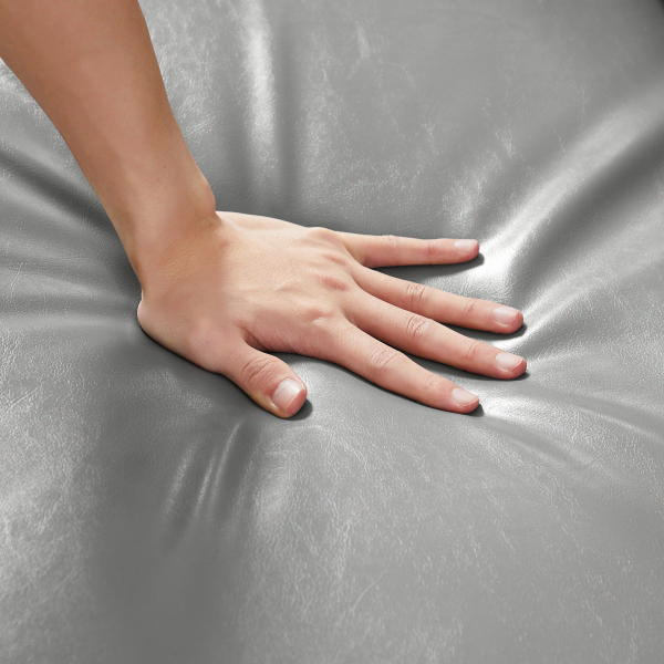 English Elm Lounge, stylish PVC leather accent armchair with extra-thick padded seat and back, metal frame, non-slip feet Gray W135958342