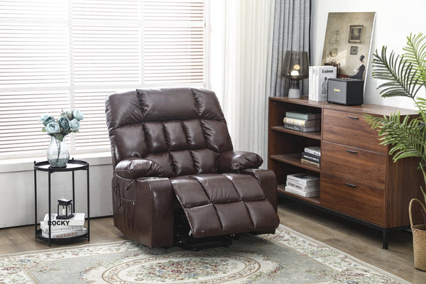 English Elm Recliners Power Lift Chair with Massage Heat Microfiber Seating for Senior Comfort W547S00020