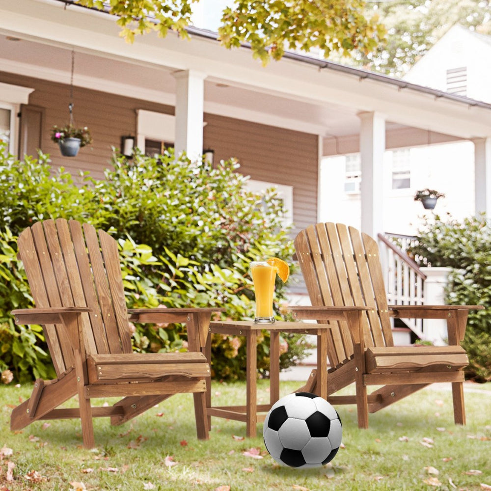 English Elm Wooden Cedar Folding Adirondack Chair Set of 2 for Patio Deck Garden Fire Pit W139058473