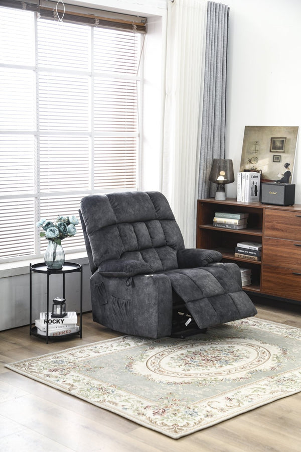 English Elm Recliners Power Lift Chair with Massage Heating Microfiber Seat for Elderly Comfort W547S00021