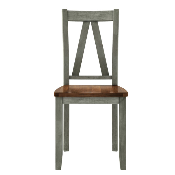 English Elm TOPMAX 6-Piece Wood Dining Set with Bench and 4 Chairs, Solid Rubberwood Frame, Farmhouse Walnut Gray Finish SP000256AAE