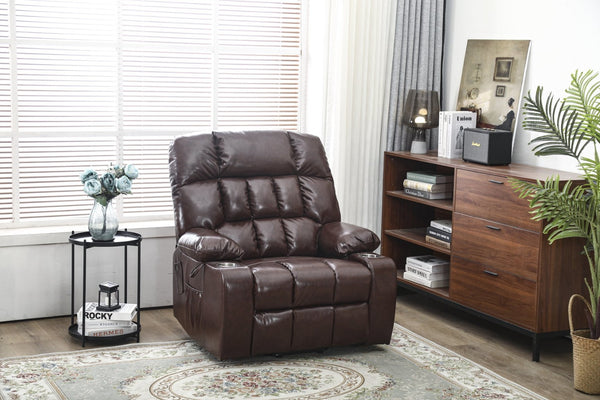 English Elm Recliners Power Lift Chair with Massage Heat Microfiber Seating for Senior Comfort W547S00020