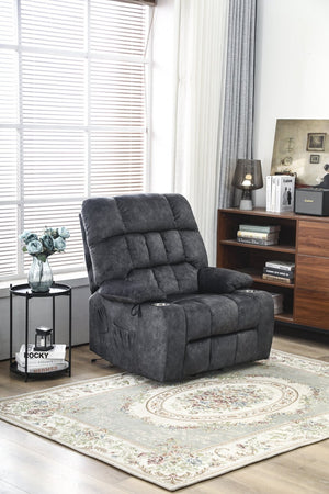 English Elm Recliners Power Lift Chair with Massage Heating Microfiber Seat for Elderly Comfort W547S00021