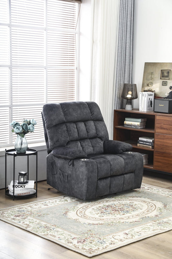 English Elm Recliners Power Lift Chair with Massage Heating Microfiber Seat for Elderly Comfort W547S00021