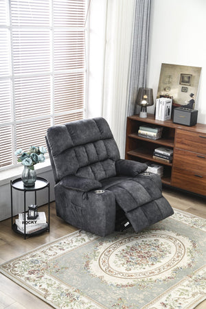English Elm Recliners Power Lift Chair with Massage Heating Microfiber Seat for Elderly Comfort W547S00021