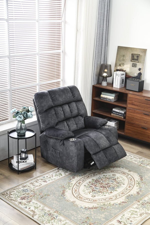 English Elm Recliners Power Lift Chair with Massage Heating Microfiber Seat for Elderly Comfort W547S00021