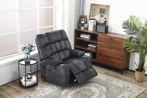 English Elm Recliners Power Lift Chair with Massage Heating Microfiber Seat for Elderly Comfort W547S00021