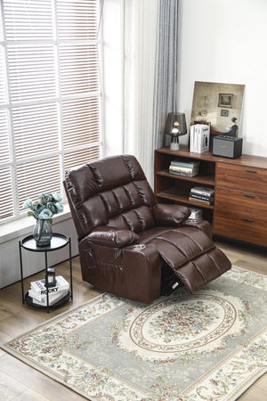 English Elm Recliners Power Lift Chair with Massage Heat Microfiber Seating for Senior Comfort W547S00020