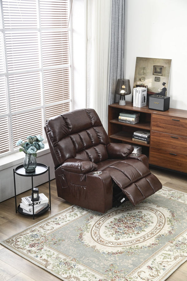 English Elm Recliners Power Lift Chair with Massage Heat Microfiber Seating for Senior Comfort W547S00020