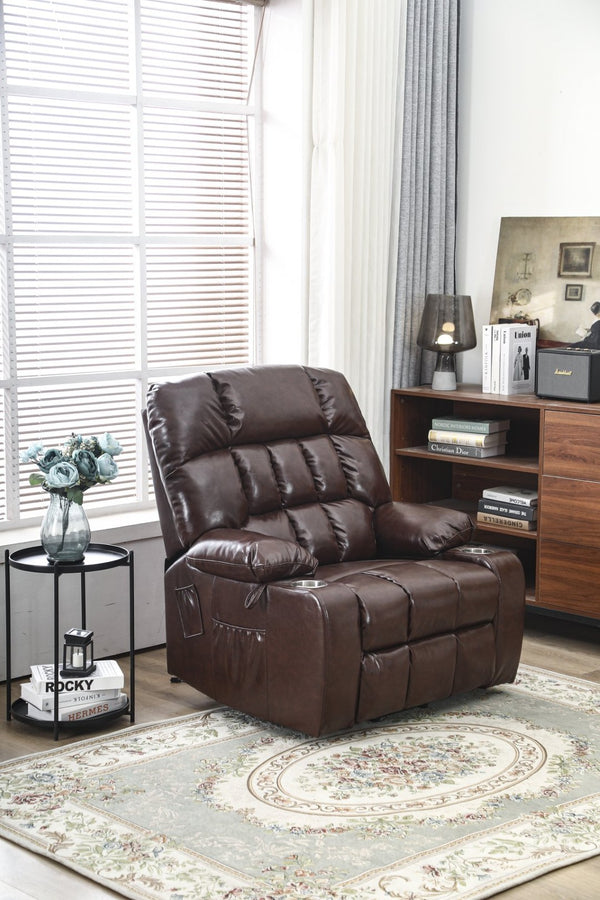 English Elm Recliners Power Lift Chair with Massage Heat Microfiber Seating for Senior Comfort W547S00020