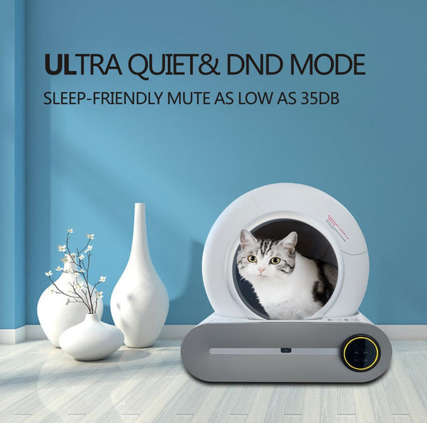 English Elm Smart Automatic Cat Litter Box with 65l Capacity Touch Control Compact Design W126453121
