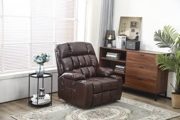 English Elm Recliners Power Lift Chair with Massage Heat Microfiber Seating for Senior Comfort W547S00020