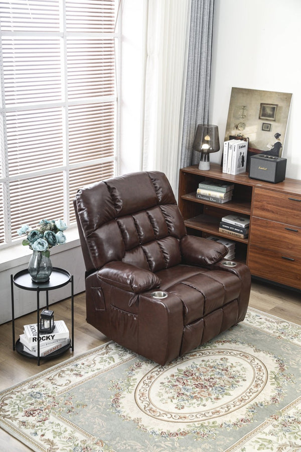 English Elm Recliners Power Lift Chair with Massage Heat Microfiber Seating for Senior Comfort W547S00020