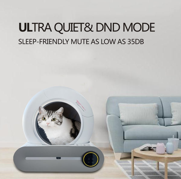 English Elm Smart Automatic Cat Litter Box with 65l Capacity Touch Control Compact Design W126453121