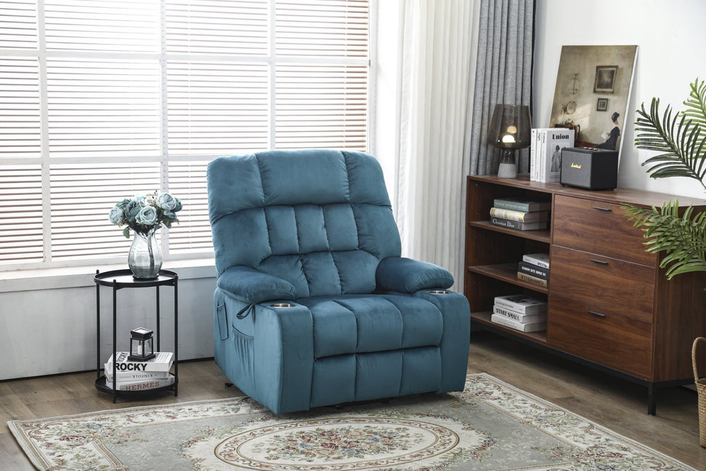 English Elm Recliners Power Lift Chair with Massage Heat Microfiber Seating for Senior Comfort W547S00022