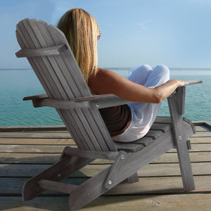 English Elm Wood Solid Cedar Folding Adirondack Chair Set of 2 for Patio Backyard Outdoor W139058446