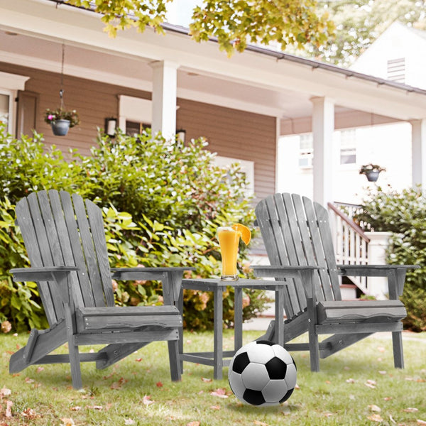 English Elm Wood Solid Cedar Folding Adirondack Chair Set of 2 for Patio Backyard Outdoor W139058446