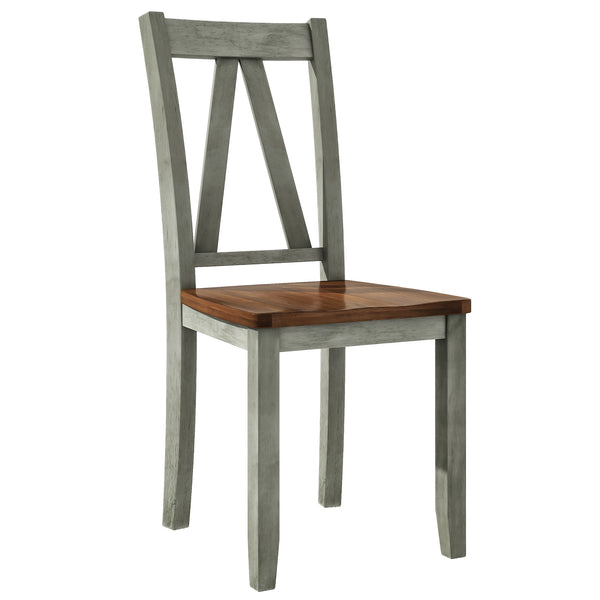 English Elm TOPMAX 6-Piece Wood Dining Set with Bench and 4 Chairs, Solid Rubberwood Frame, Farmhouse Walnut Gray Finish SP000256AAE