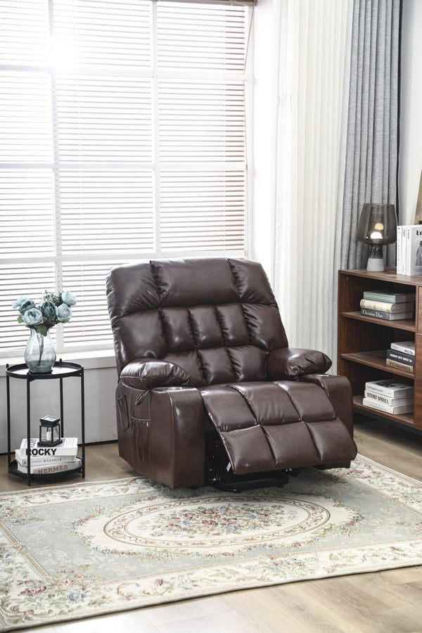 English Elm Recliners Power Lift Chair with Massage Heat Microfiber Seating for Senior Comfort W547S00020
