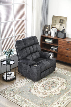 English Elm Recliners Power Lift Chair with Massage Heating Microfiber Seat for Elderly Comfort W547S00021