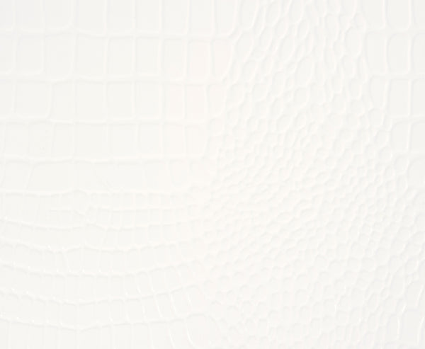 English Elm Glamorous Allura Nightstand White Finish with LED Backlight, Faux Alligator Embossed Drawers & Crystal Hardware B01165196