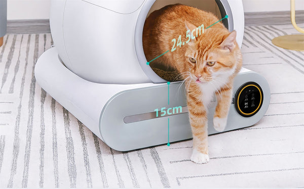 English Elm Smart Automatic Cat Litter Box with 65l Capacity Touch Control Compact Design W126453121