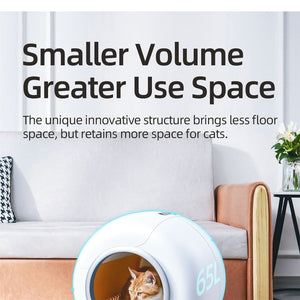 English Elm Smart Automatic Cat Litter Box with 65l Capacity Touch Control Compact Design W126453121