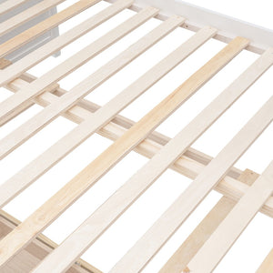 English Elm Twin-over-full Bunk Bed Separable Pine Frame with Trundle and Storage Drawers White LT000501AAK