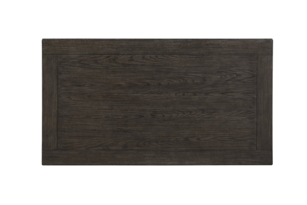 English Elm Antique 72" Granby Dining Table with 6 Apron Drawers, Two-Tone Elm Top in Rosy Brown & White Finish B01165225